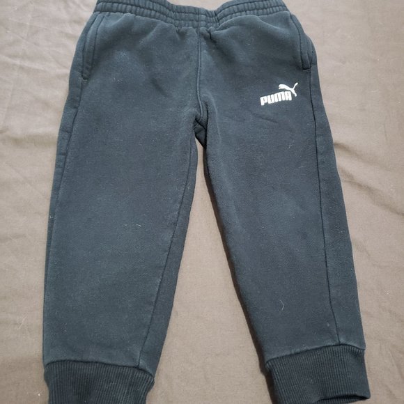 Puma Track Pants With Elastic Waistband Minimalistic Black Design Kids Size 3T - Picture 1 of 6